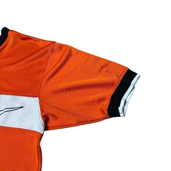 Vintage VTG 90s Nike Made In USA Swoosh Orange Jersey Shirt Medium - Picture 3 of 6